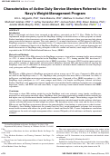 Cover page: Characteristics of Active Duty Service Members Referred to the Navy’s Weight-Management Program