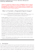 Cover page: How to Conclude a Suspended Sports League?