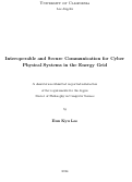 Cover page: Interoperable and Secure Communication for Cyber Physical Systems in the Energy Grid