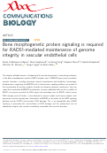 Cover page: Bone morphogenetic protein signaling is required for RAD51-mediated maintenance of genome integrity in vascular endothelial cells