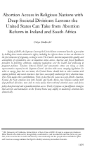 Cover page: Abortion Access in Religious Nations with Deep Societal Divisions: Lessons the United States Can Take from Abortion Reform in Ireland and South Africa