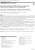 Cover page: Designing successful virtual residency interviews: a survey-based needs assessment of applicants across medical specialties.