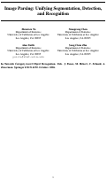 Cover page: Image Parsing: Unifying Segmentation, Detection, and Recognition
