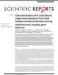 Cover page: Characterization of P. vivax blood stage transcriptomes from field isolates reveals similarities among infections and complex gene isoforms.