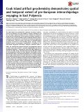 Cover page: Cook Island artifact geochemistry demonstrates spatial and temporal extent of pre-European interarchipelago voyaging in East Polynesia