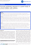 Cover page: Personal Endotoxin Exposure in School Children with Asthma