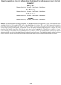 Cover page: Rapid acquisition of novel information: Is disjunctive syllogism necessary for fastmapping?