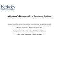 Cover page of Alzheimer’s Disease and Its Treatment Options