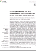 Cover page: Interoceptive Anxiety and Body Representation in Anorexia Nervosa