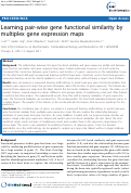 Cover page: Learning pair-wise gene functional similarity by multiplex gene expression maps