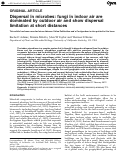 Cover page: Dispersal in microbes: fungi in indoor air are dominated by outdoor air and show dispersal limitation at short distances