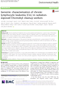 Cover page: Genomic characterization of chronic lymphocytic leukemia (CLL) in radiation-exposed Chornobyl cleanup workers.