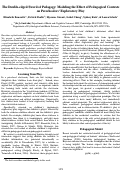 Cover page: The Double-edged Sword of Pedagogy: Modeling the Effect of Pedagogical Contexts on Preschoolers’ Exploratory Play