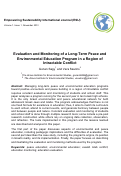 Cover page: Evaluation and Monitoring of a Long-Term Peace and Environmental Education Program in a Region of Intractable Conflict