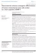 Cover page: Nanomaterials enhance osteogenic differentiation of human mesenchymal stem cells similar to a short peptide of BMP-7