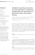 Cover page: Standard operating procedure for post-operation component disassembly and observation of benchtop water electrolyzer testing