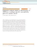 Cover page: Epigenetic analysis leads to identification of HNF1B as a subtype-specific susceptibility gene for ovarian cancer.