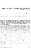 Cover page: Explaining Military Responses to Protests in Latin American Democracies