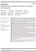 Cover page: Longitudinal active sampling for respiratory viral infections across age groups.