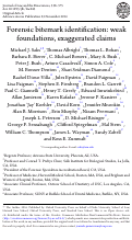 Cover page: Forensic bitemark identification: weak foundations, exaggerated claims.