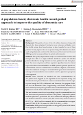 Cover page: A population-based, electronic health record-guided approach to improve the quality of dementia care.