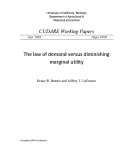 Cover page: The law of demand versus diminishing marginal utility