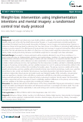 Cover page: Weight-loss intervention using implementation intentions and mental imagery: a randomised control trial study protocol