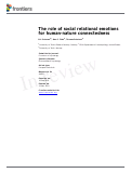 Cover page: The Role of Social Relational Emotions for Human-Nature Connectedness