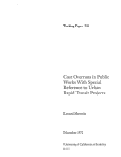 Cover page: Cost Overruns in Public Works With Special Reference to Urban Rapid Transit Projects