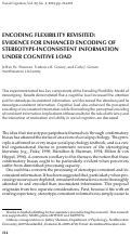 Cover page: Encoding Flexibility Revisited: Evidence for Enhanced Encoding of Stereotype-Inconsistent Information Under Cognitive Load