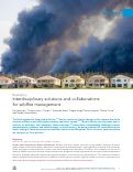 Cover page: Interdisciplinary solutions and collaborations for wildfire management.