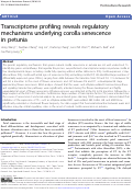 Cover page: Transcriptome profiling reveals regulatory mechanisms underlying corolla senescence in petunia.