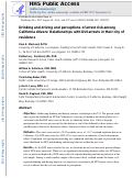 Cover page: Drinking and driving and perceptions of arrest risk among California drivers: Relationships with DUI arrests in their city of residence