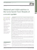 Cover page: Maternal and child nutrition in the Lives Saved Tool: Results of a recent update.