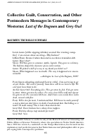 Cover page: Collective Guilt, Conservation, and Other Postmodern Messages in Contemporary Westerns: Last of the Dogmen and Grey Owl