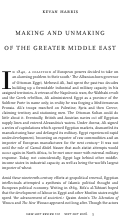 Cover page: MAKING AND UNMAKING OF THE GREATER MIDDLE EAST