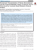 Cover page: Biochemical Characterization of Human Gluconokinase and the Proposed Metabolic Impact of Gluconic Acid as Determined by Constraint Based Metabolic Network Analysis