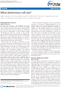 Cover page: What determines cell size?