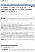 Cover page: Modelling optimum use of attractive toxic sugar bait stations for effective malaria vector control in Africa