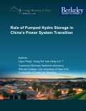 Cover page: Role of Pumped Hydro Storage in China’s Power System Transition