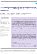 Cover page: Oxypurinol pharmacokinetics and pharmacodynamics in healthy volunteers: Influence of BCRP Q141K polymorphism and patient characteristics