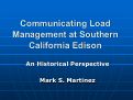 Cover page: Communicating Load Management At Southern California Edison