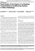 Cover page: Field study of the impact of a desktop task/ambient conditioning system in office buildings