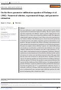 Cover page: On the three‐parameter infiltration equation of Parlange et al. (1982): Numerical solution, experimental design, and parameter estimation