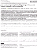 Cover page: Joint Location–Specific JAK‐STAT Signaling in Rheumatoid Arthritis Fibroblast‐like Synoviocytes