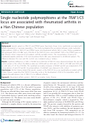 Cover page: Single nucleotide polymorphisms at the TRAF1/C5 locus are associated with rheumatoid arthritis in a Han Chinese population