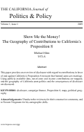Cover page: Show Me the Money! The Geography of Contributions to California's Proposition 8