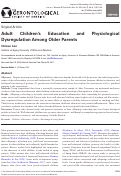 Cover page: Adult Children’s Education and Physiological Dysregulation Among Older Parents
