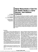 Cover page: Optical Measurements of Soot Size and Number Density in a Spray-Atomized, Swirl-Stabilized Combustor