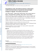 Cover page: Geographical, social, and political contexts of tuberculosis control and intervention, as reported by mid-level health managers in Uganda: ‘The activity around town’